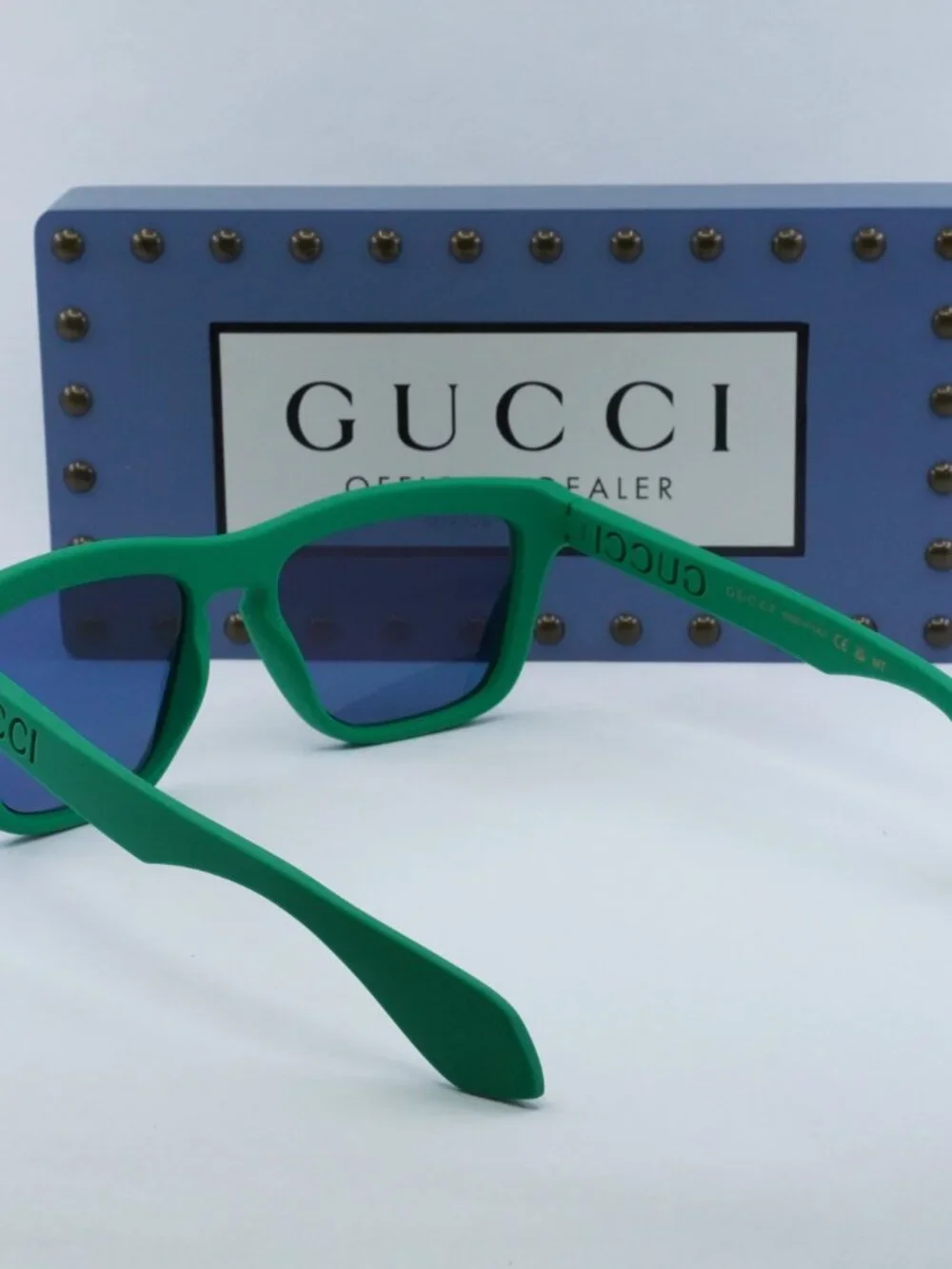 Gucci GG1571S 004 Women Square Sunglasses - Green / Blue